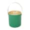 Hello Honey 1.5-Quart Enameled Stainless Steel Ice Bucket with Lid and Glass Knob, Gold Finish and Turquoise Color